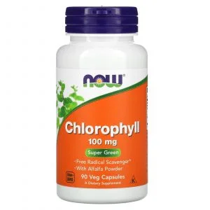 Viên uống diệp lục Chlorophyll 100 mg hộp 90 viên của Now Foods