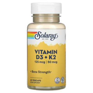 Vitamin D3 + K2, hộp 60 viên của Solaray
