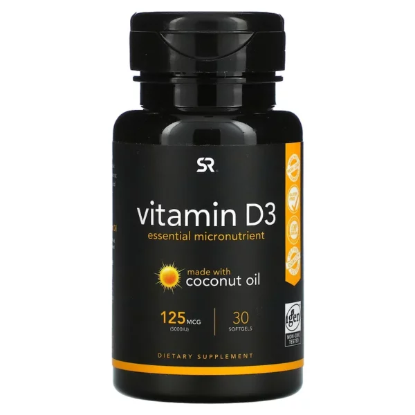 Vitamin D3 with Coconut Oil 125 mcg 5000 IU