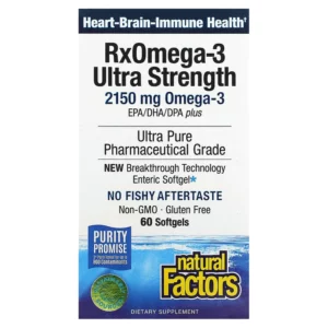 RxOmega-3 Ultra Strength 2150 mg Omega3 Natural Factors ( 60 Viên)