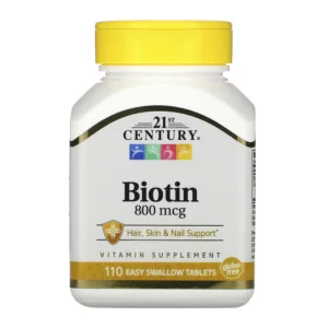 Biotin 800 mcg hỗ trợ da, tóc và móng lọ 110 viên của 21st Century