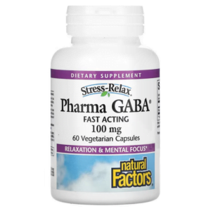 Stress Relax, Pharma GABA, 100 mg, 60 Vegetarian Capsules, Natural Factors