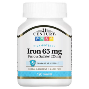 Iron, 65 mg, 120 viên, 21st Century
