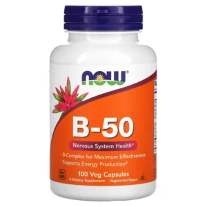 Vitamin B-50 bổ sung vitamin B Now Foods (100 Veg Capsules)