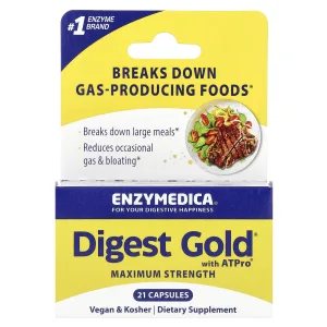 Viên uống hỗ trợ tiêu hóa Digest Gold with ATPro hộp 21 viên của Enzymedica