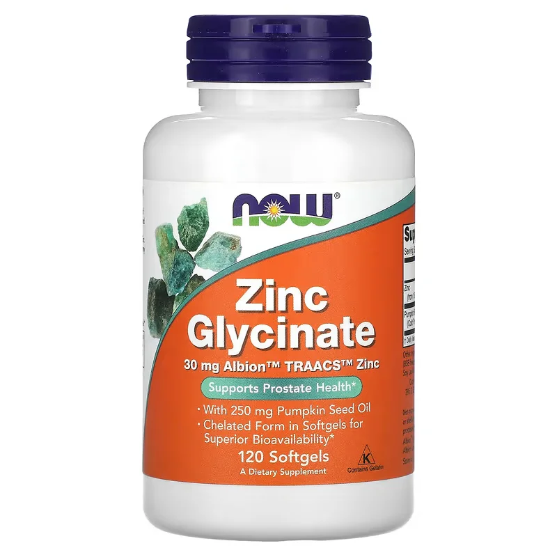 Bổ sung kẽm Zinc Glycinate hộp 120 viên của Now Foods