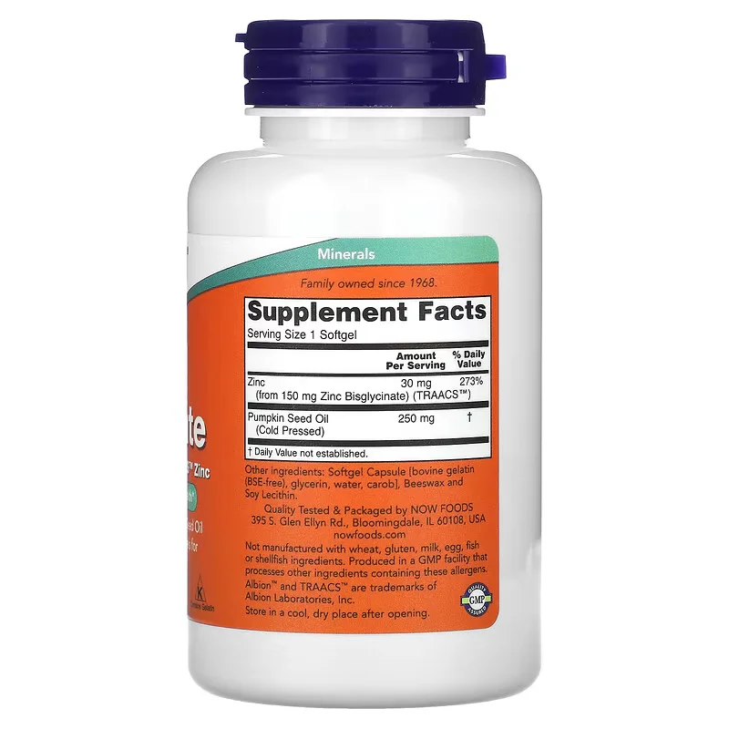 Bổ sung kẽm Zinc Glycinate hộp 120 viên của Now Foods - Ảnh 2