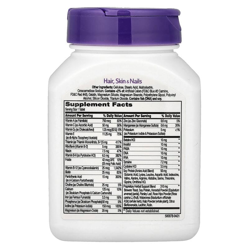 Đánh giá Advanced Formula Hair Skin Nails của 21st Century có tốt không? 2 21st Century Advanced Formula Hair Skin Nails 50 Tablets