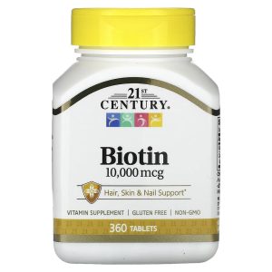 Biotin 10,000 mcg, 360 Tablets của 21st Century