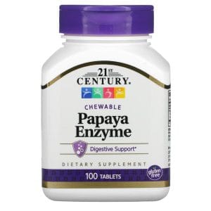 21st Century Chewable Papaya Enzyme, 100 Tablets