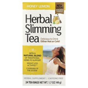 Herbal Slimming Tea, Honey Lemon, Caffeine Free, 24 Tea Bags, 1.7 oz (48 g) của 21st Century