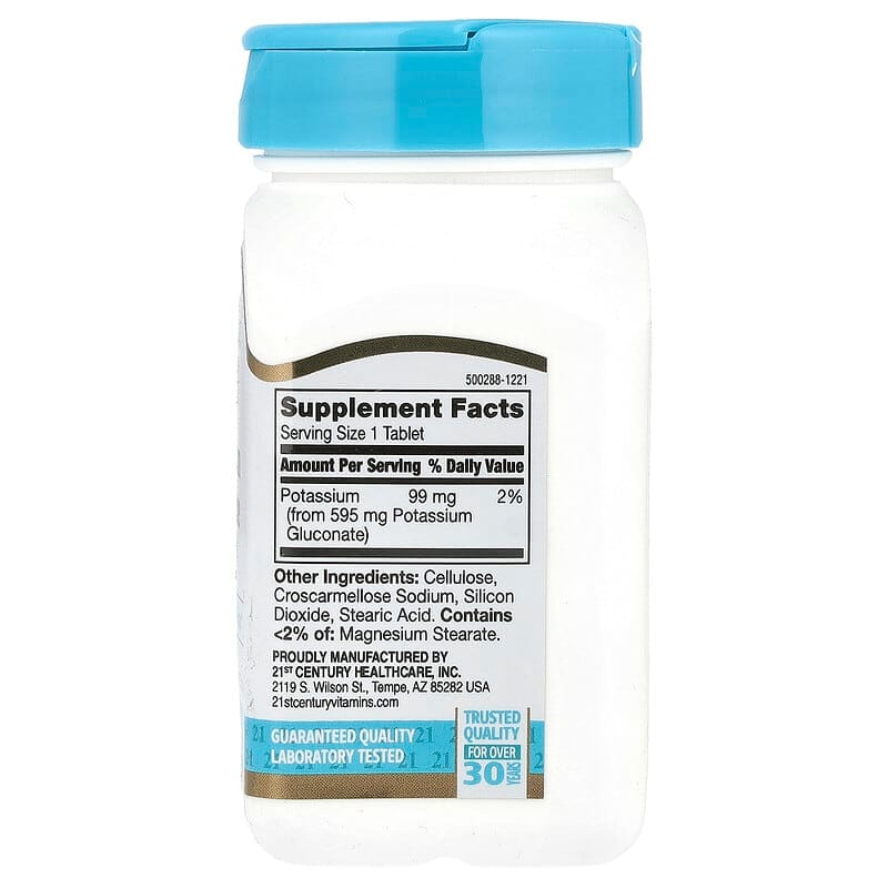 21st Century Potassium Gluconate 595 mg, 110 Tablets