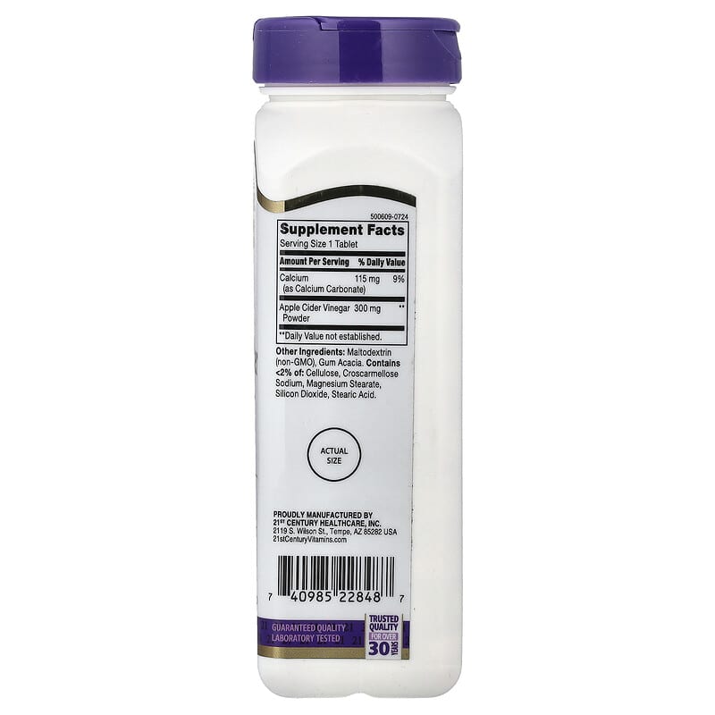21st Century Apple Cider Vinegar 300 mg 250 Tablets