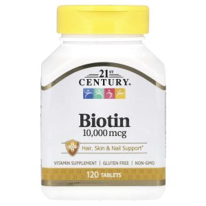 Biotin 10,000 mcg, 120 Tablets của 21st Century