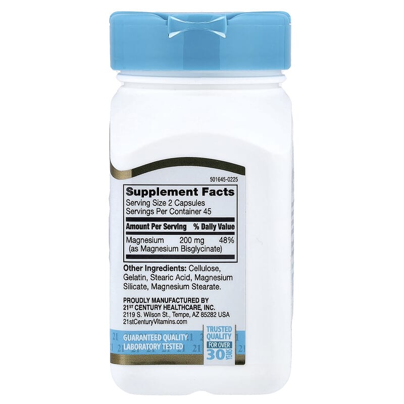Đánh giá Chelated Magnesium Glycinate của 21st Century: Giải pháp hấp thụ tối ưu 2 21st Century Chelated Magnesium Glycinate 90 Capsules 100 mg per Capsule