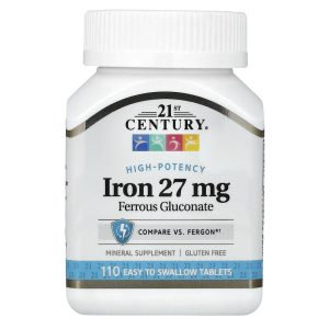 High Potency Iron 27 mg, 110 Easy to Swallow Tablets của 21st Century