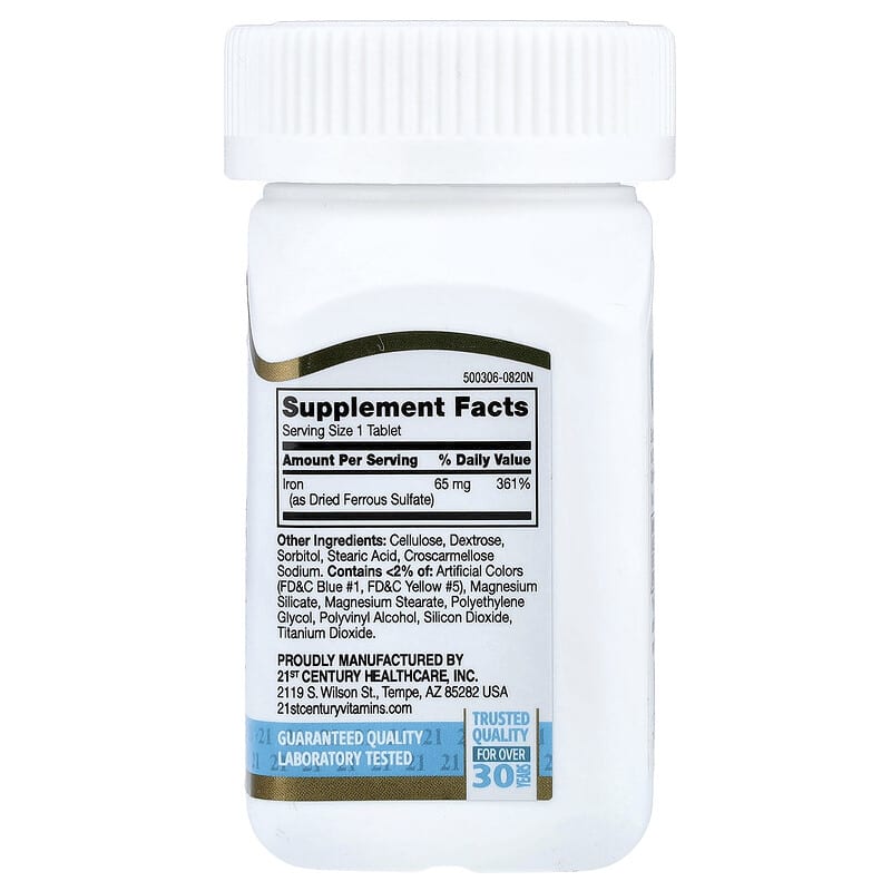 21st Century Iron 65 mg 120 Tablets