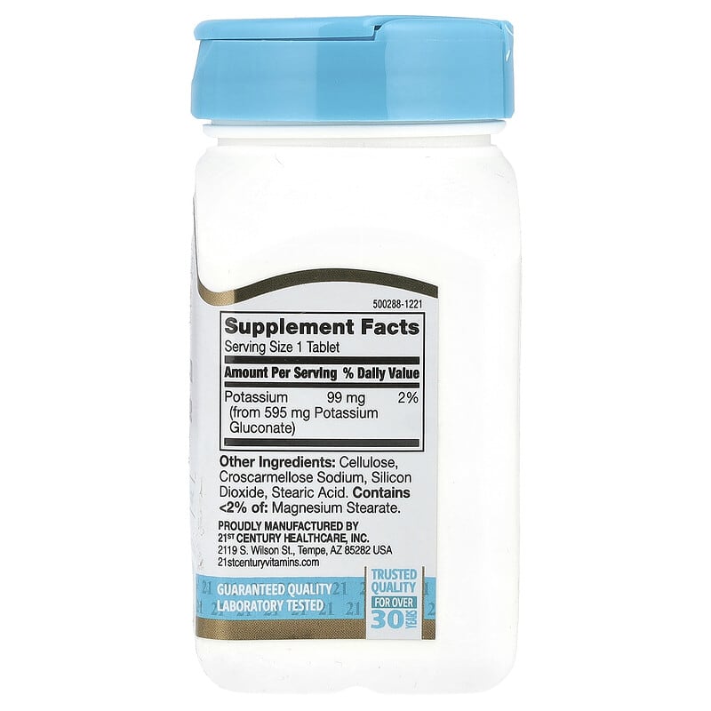 Đánh giá chi tiết Potassium Gluconate của 21st Century từ iHerb 2 21st Century Potassium Gluconate 595 mg 110 Tablets