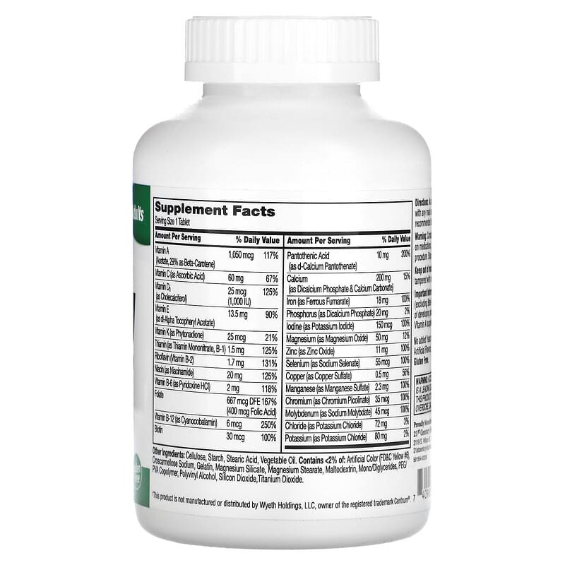 21st Century Sentry Adults Multivitamin Multimineral Supplement 300 Tablets