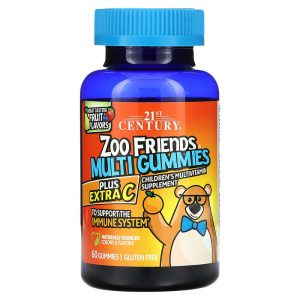 21st Century, Zoo Friends, Multi Gummies Plus Extra C, Great Tasting Fruit, 60 Gummies