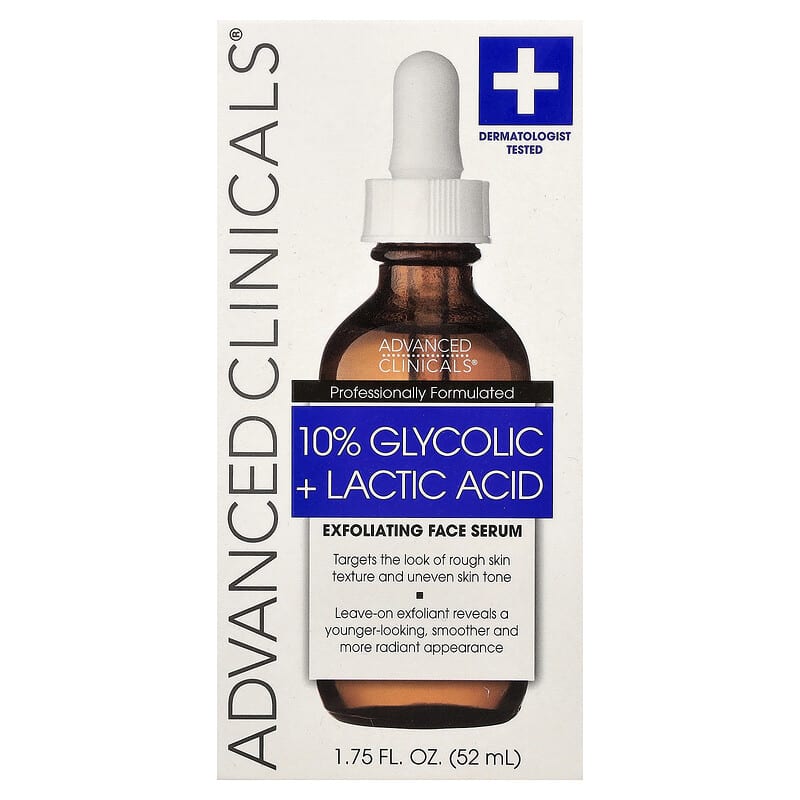 Review chi tiết Advanced Clinicals 10% Glycolic Lactic Acid Serum 2 Advanced Clinicals 10% Glycolic Lactic Acid Serum, 1.75 fl oz (52 ml)