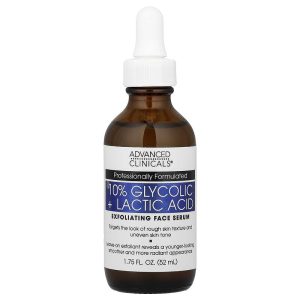 Advanced Clinicals 10% Glycolic Lactic Acid Serum, 1.75 fl oz (52 ml)