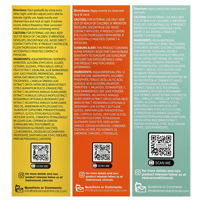 Advanced Clinicals Active Serum Trio Set, 3-Piece Set