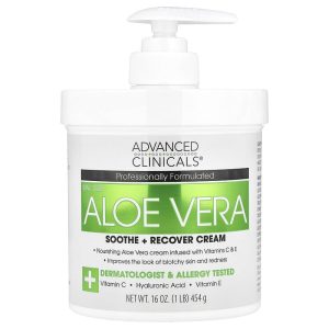 Advanced Clinicals Aloe Vera Soothe & Recover Cream, 16 oz (454 g)