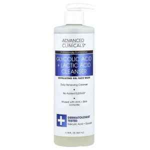 Advanced Clinicals Glycolic Acid Lactic Acid Cleanser 11.75 fl oz (347 ml)