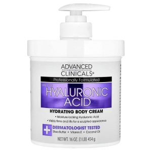 Advanced Clinicals Hyaluronic Acid Hydrating Body Cream, 16 oz (454 g)