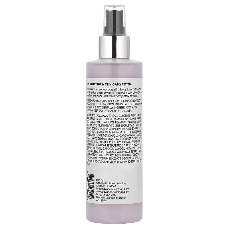 Advanced Clinicals Rosewater Toner, Tone & Tighten Formula, 8 fl oz (237 ml)