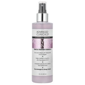 Advanced Clinicals Rosewater Toner, Tone & Tighten Formula, 8 fl oz (237 ml)