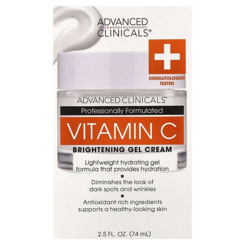 Advanced Clinicals Vitamin C Brightening Gel Cream, 2.5 fl oz (74 ml)