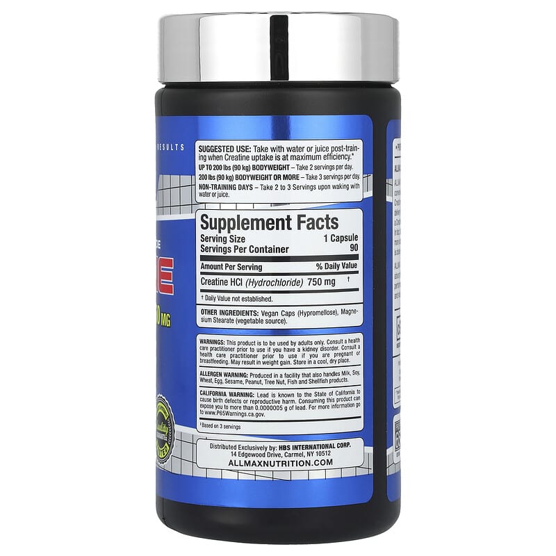 Review Chi Tiết Allmax Creatine HCL 750 mg: Có Thực Sự Hiệu Quả? 2 Allmax Creatine HCL 750 mg, 90 Capsules