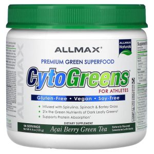 Cytogreens Premium Green Superfood for Athletes, Acai Berry, Green Tea, 4.4 oz (125 g) của Allmax