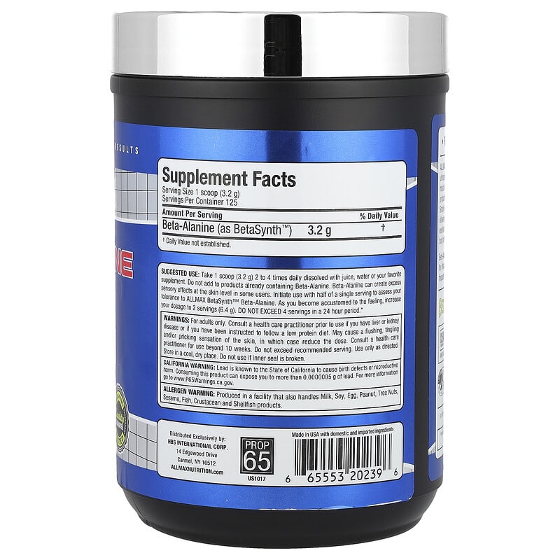 Đánh giá Beta Alanine của Allmax Essentials: Tăng Sức Bền Tập Luyện 2 Allmax Essentials Beta Alanine 14.11 oz (400 g)