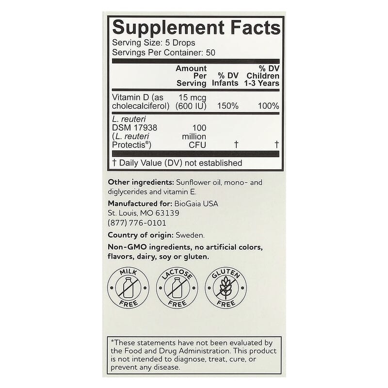 Biogaia Baby Protectis Drops, Immune Active, 0-36 Months, 0.34 fl oz (10 ml)