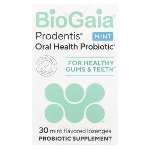 BioGaia Prodentis Oral Health Probiotic for Healthy Gums & Teeth, Mint, 30 Probiotic Lozenges