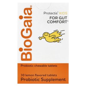 Biogaia Protectis Kids for Gut Comfort, Lemon, 100 Million CFU, 30 Probiotic Chewable Tablets