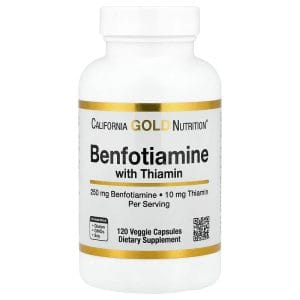 California Gold Nutrition Benfotiamine with Thiamine 250 mg, 120 Veggie Capsules