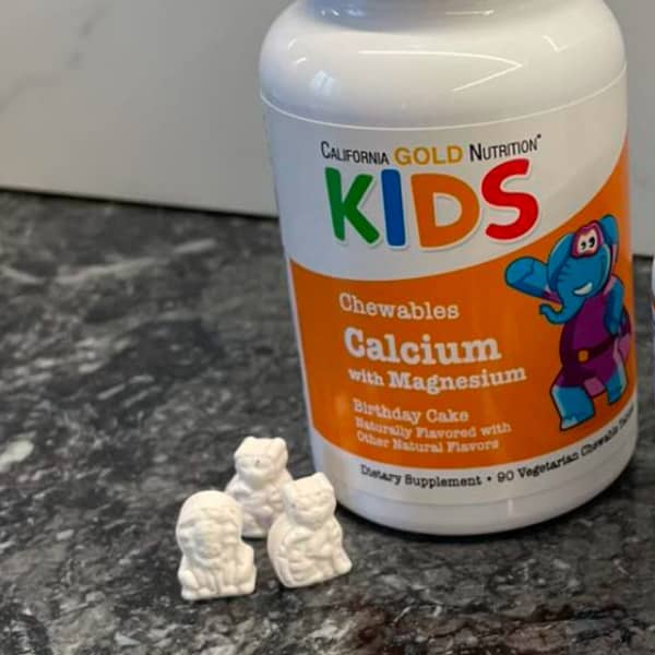 california gold nutrition chewable calcium with magnesium for children birthday cake 90 vegetarian tablets 2