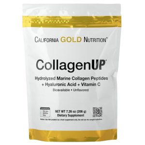CollagenUP Hydrolyzed Marine Collagen Peptides with Hyaluronic Acid and Vitamin C, Unflavored, 7.26 oz (206 g) của California Gold Nutrition