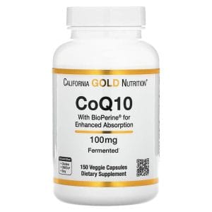 CoQ10 Ubiquinone USP with BioPerine Black Pepper Extract Enhanced Bioavailability 100 mg, 150 Veggie Capsules của California Gold Nutrition