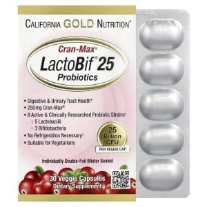 CranMax LactoBif Probiotics 25 Billion CFU, 30 Veggie Capsules của California Gold Nutrition