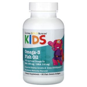 Kid's Omega-3 Fish Oil, Natural Strawberry, 60 Fish Gelatin Softgels của California Gold Nutrition