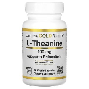 L-Theanine featuring AlphaWave, 100 mg, 30 Veggie Capsules của California Gold Nutrition