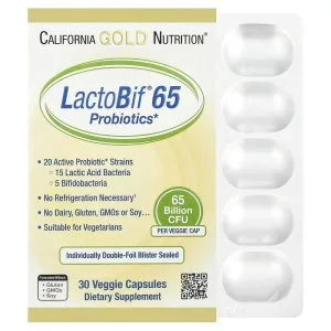 LactoBif 65 Probiotics, 30 Veggie Capsules của California Gold Nutrition