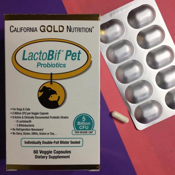 california gold nutrition lactobif pet probiotics 5 billion cfu 60 veggie capsules 2