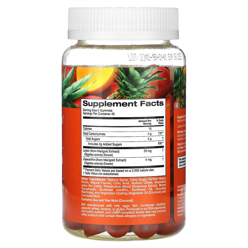 Review Lutein và Zeaxanthin Gummies của California Gold Nutrition có tốt không? 2 California Gold Nutrition Lutein and Zeaxanthin Gummies, Tropical, 90 Vegetarian Gummies