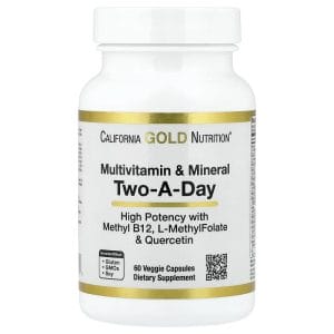 Multivitamin and Mineral with Methyl B12, Vitamin C, L-Methylfolate and Bio-Quercetin, Two a Day, 60 Veggie Capsules của California Gold Nutrition